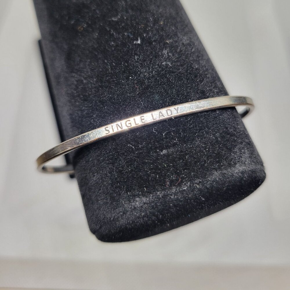 Womens Silver 'Single Lady' Hook & Loop Bracelet